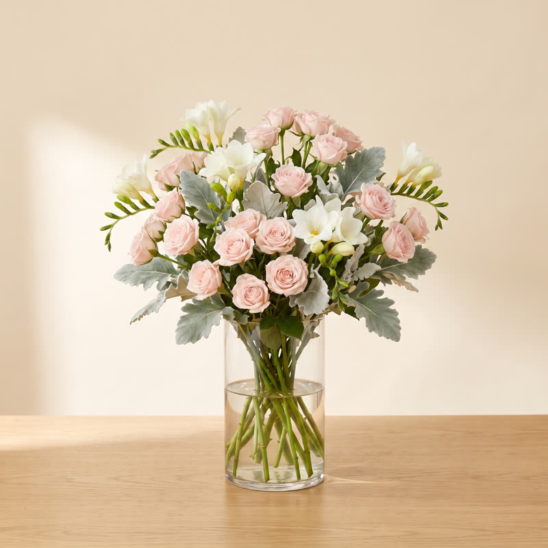 Soft pastel new-baby flowers