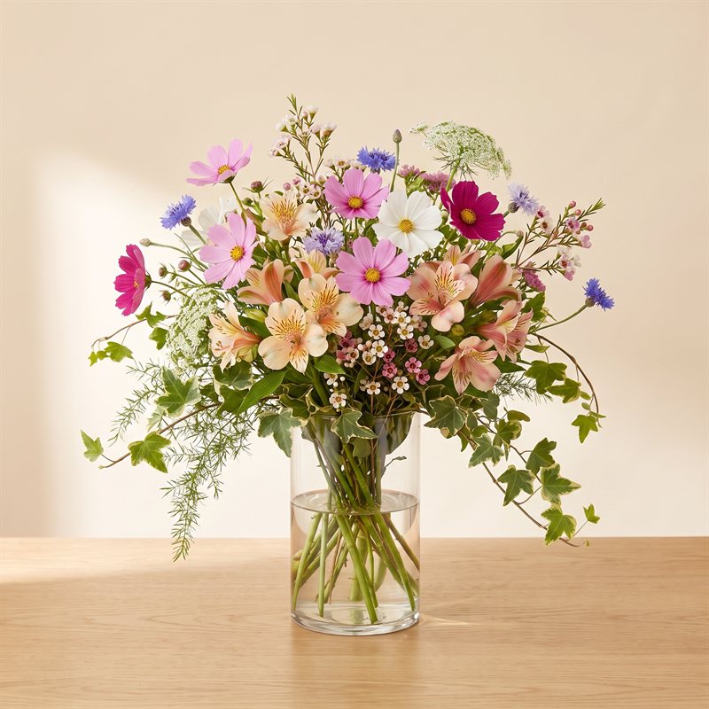 Garden-style designer's choice arrangement with wild greenery