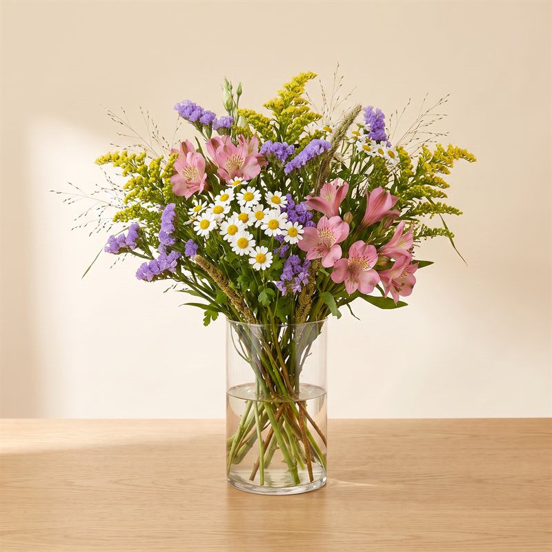 Loose meadow-style arrangement of wildflowers
